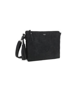 Ulrika Design Suede axelremsväska i mocka imitation - Svart