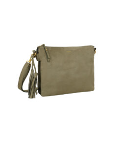 Ulrika Design Suede axelremsväska i mocka imitation – Grön