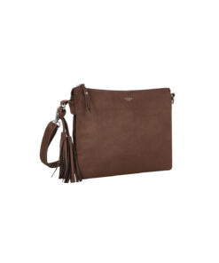 Ulrika Design Suede axelremsväska i mocka imitation –  Brun
