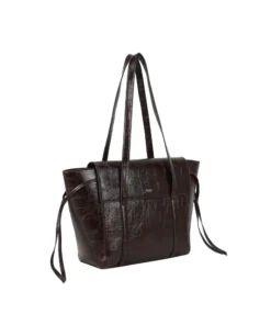 Ulrika Design Handväska/Tote bag Croco - Mörkbrun