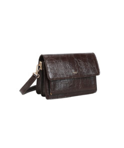 Ulrika Design Croco, handväska/axelremsväska - Mörkbrun