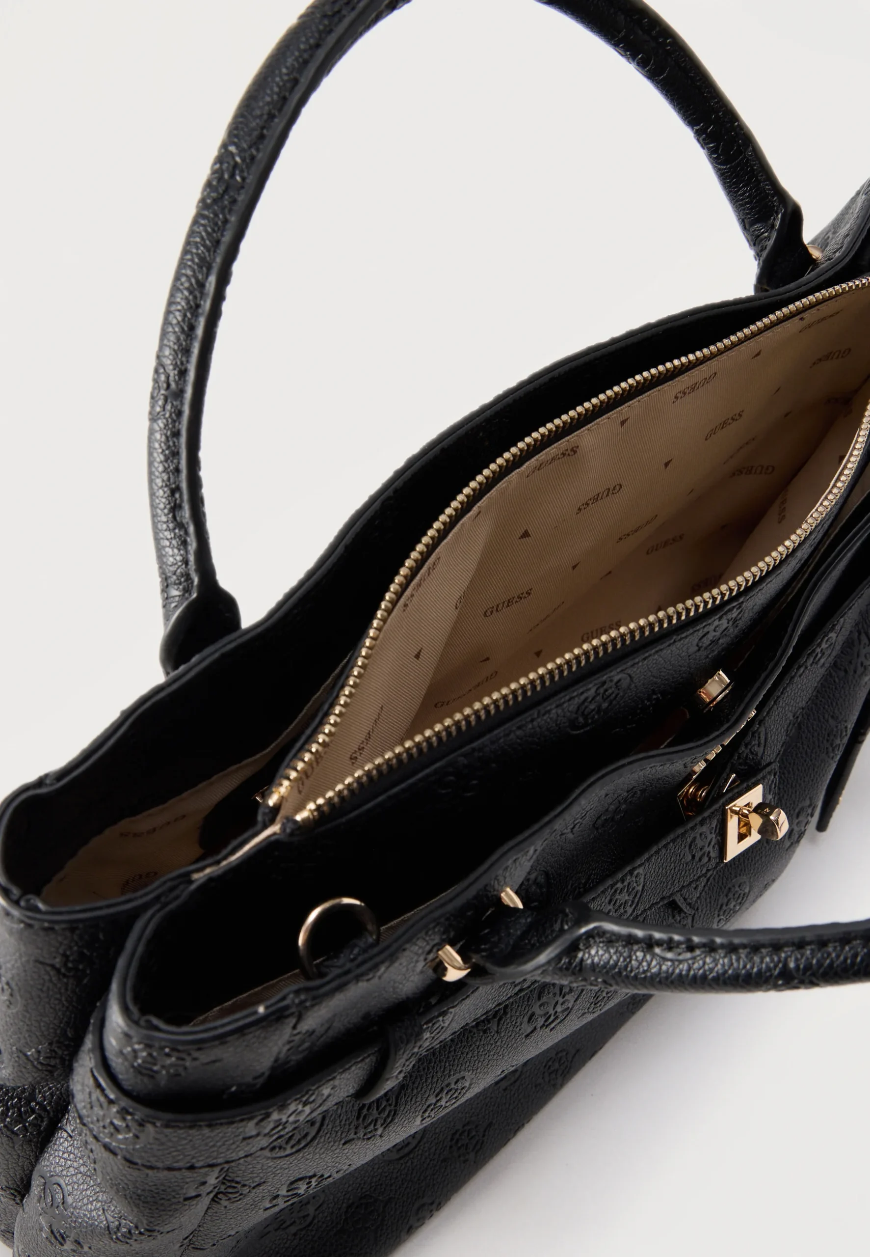 Guess ELLA LOGO LRG GFRIEND SATCHEL - Handväska med axelrem-Svart - Bild 3