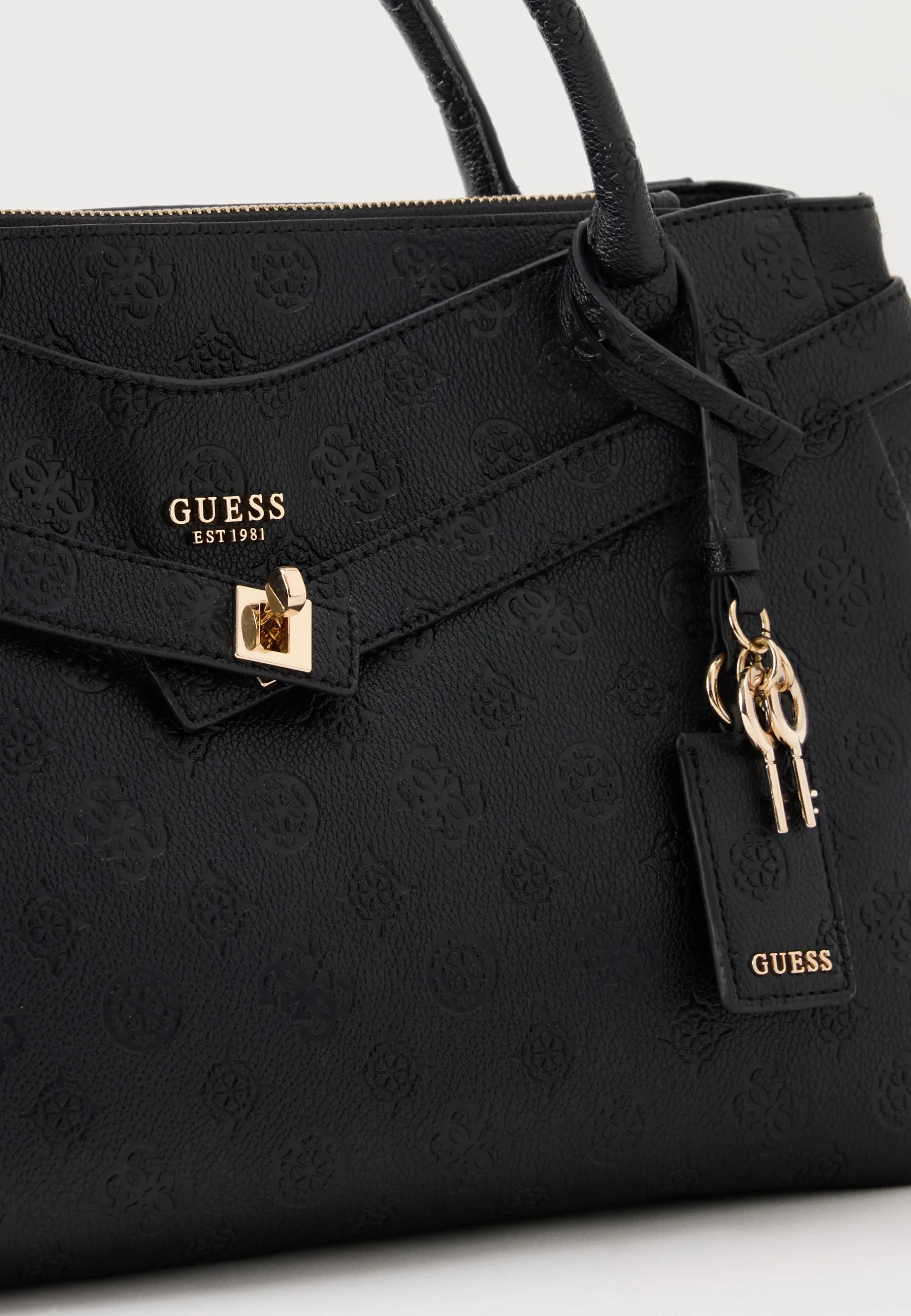 Guess ELLA LOGO LRG GFRIEND SATCHEL - Handväska med axelrem-Svart - Bild 2