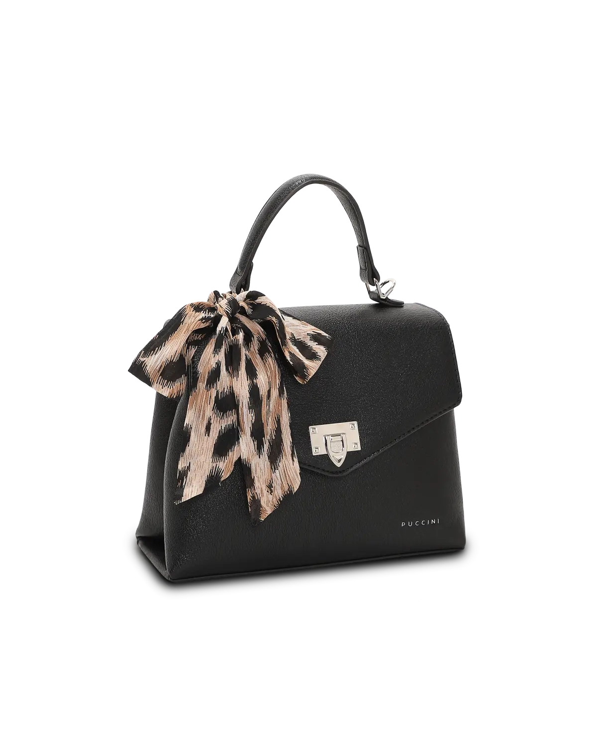 Puccini handväska med axelrem Klaffväska-Svart