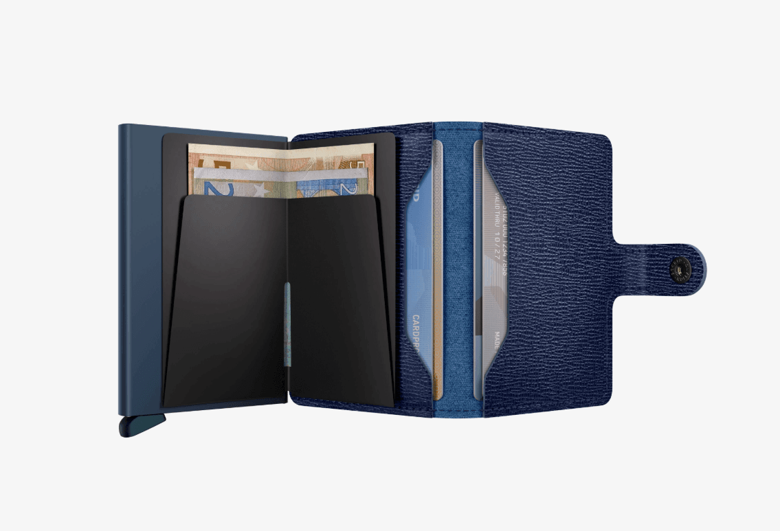 SECRID Miniwallet i skinn - Blå - Bild 2