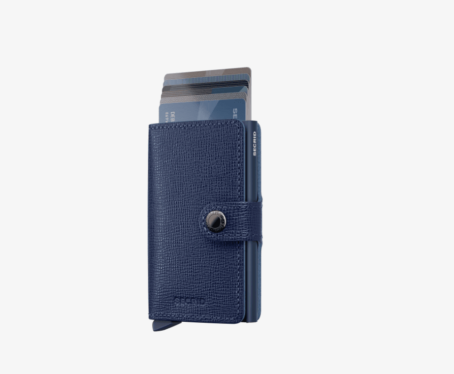 SECRID Miniwallet i skinn - Blå - Bild 3