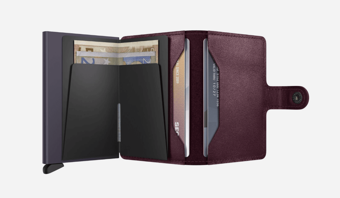 SECRID Miniwallet i skinn - Cranberry lila/röd - Bild 2