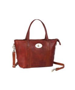 House of Nordic, vintage handväska i skinn - cognac