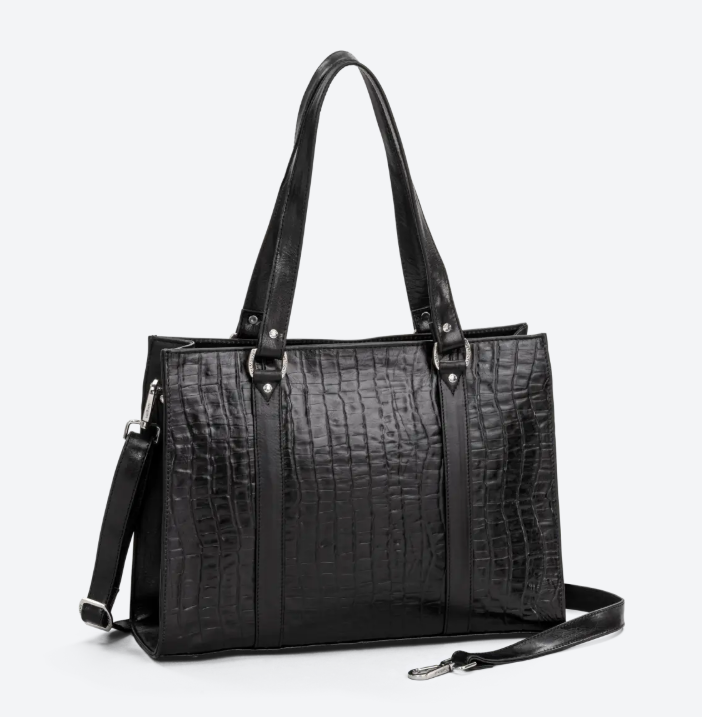 The Monte Handväska/Tote bag 13,3" i skinn, Croco - Svart - Bild 5