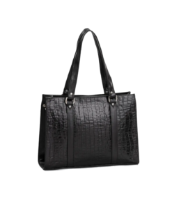 The Monte Handväska/Tote bag 13,3" i skinn, Croco - Svart