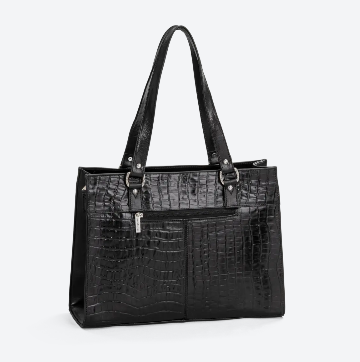 The Monte Handväska/Tote bag 13,3" i skinn, Croco - Svart - Bild 2