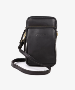 The Monte, mobilväska crossbody i skinn - Svart