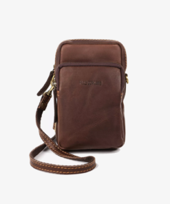 The Monte, mobilväska crossbody i skinn – Brun