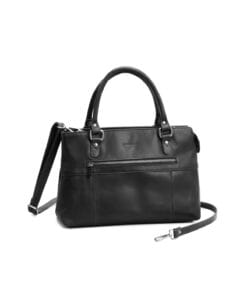The Monte, handväska, med axelrem, skinn,Svart