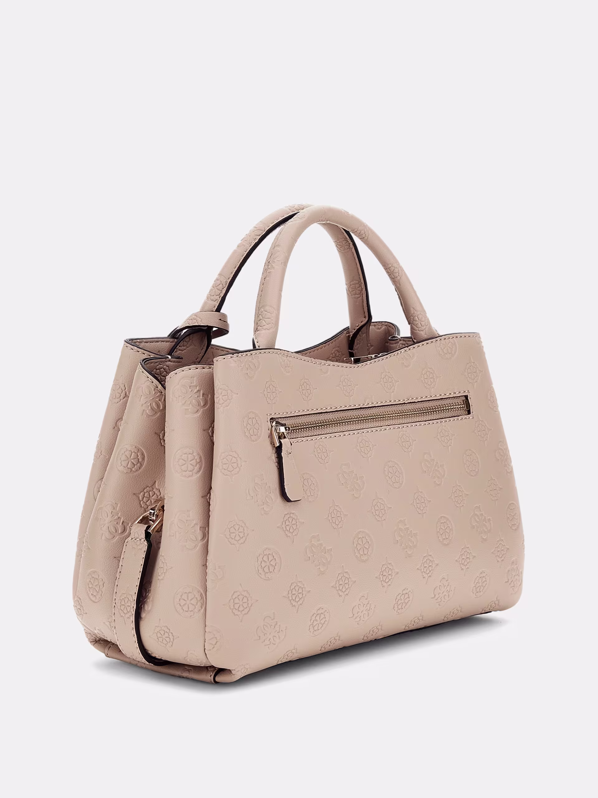 Guess Phoebe handväska med axelrem Girlfriend Satchel - Beige - Bild 4